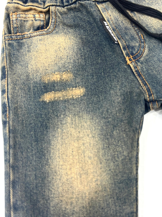 Rebel Jeans Sabbiato con Elastico in Vita Da Bambino