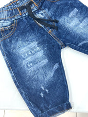 Rebel Jeans Denim con Elastico in Vita da Neonato