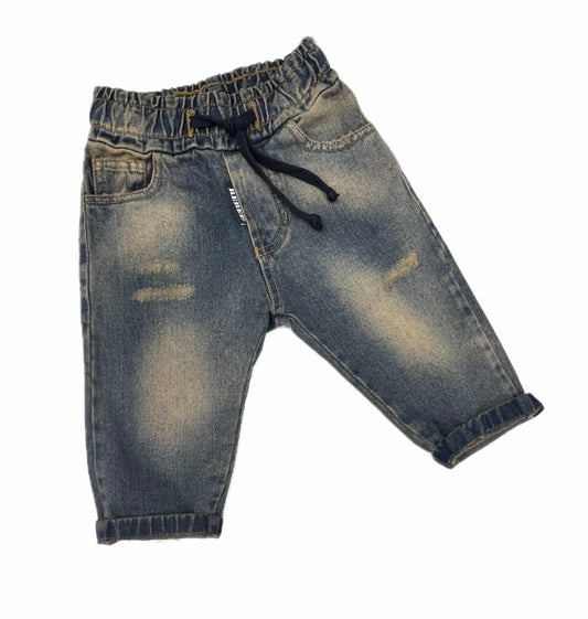 Rebel Jeans Sabbiato con Elastico in Vita Da Bambino