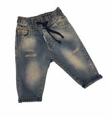 Rebel Jeans Sabbiato con Elastico in Vita Da Bambino