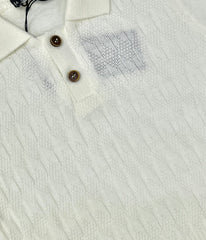Polo Lana Rasata Ragazzo Dettagli Bottoncino Legno