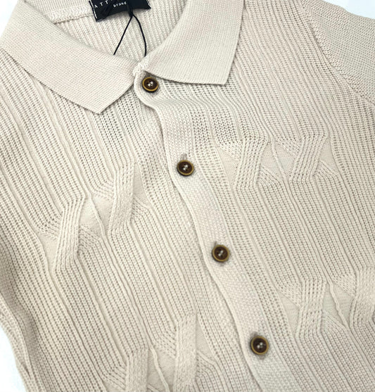 Polo Lana Rasata Bambino Dettagli Bottoncino Legno
