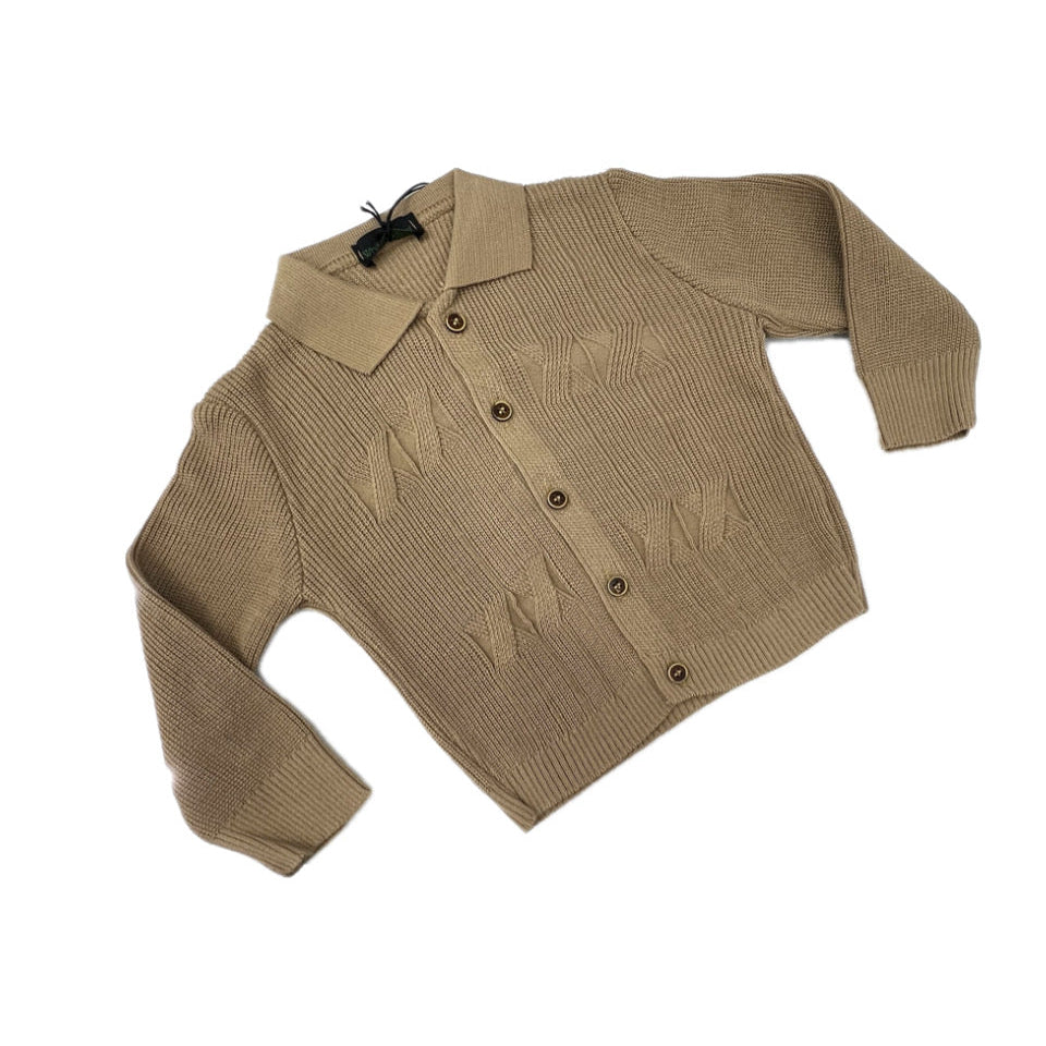 Attuality Polo Cardigan in Lana Rasata Neonato
