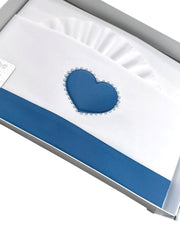 Ornella Coordinato Next to me 100% Cotone Ricamo Cuore Lenzuola Sopra Sotto e Federa
