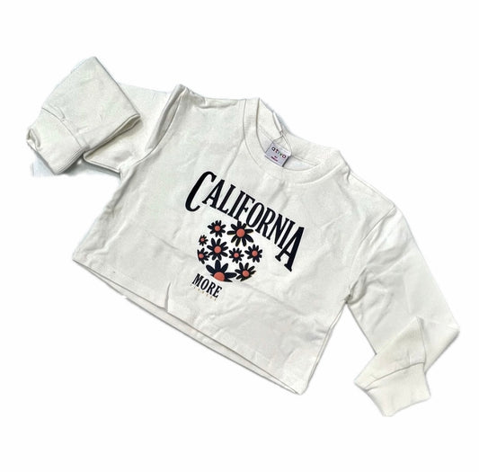 Ativo Felpa Crop California Invernale Da Bambina