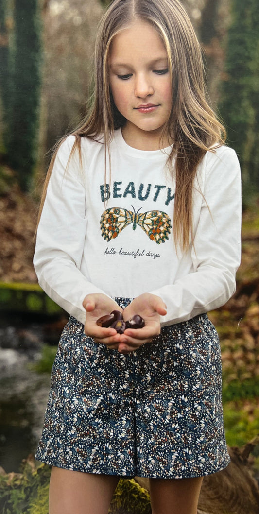 Ativo Maglia in Cotone Caldo Butterfly Da Bambina