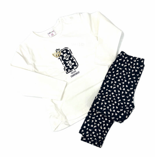 Completo con Leggins Fantasia Fiori  Neonata Spacchetto laterale