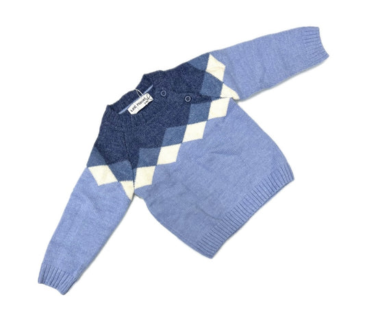 Pullover Neonato in Lana Bicolore