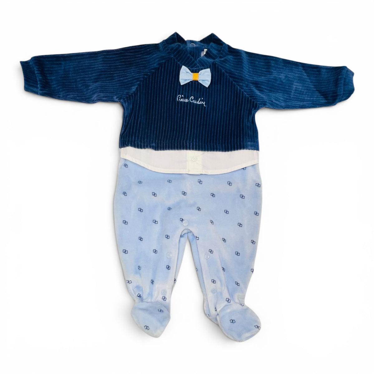 Pierre Cardin Limited Edition Tutina in Ciniglia Da Maschietto con Papillon e Finta Camicia