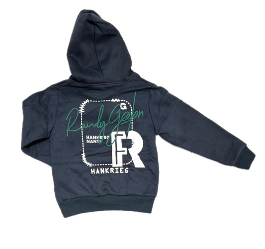Completo Tuta Ragazzo Felpata Con Cappuccio e Stampa sul Retro