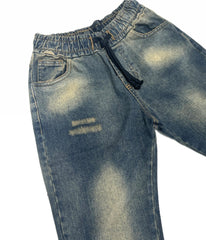 Rebel Jeans Sabbiato con Elastico in Vita da Ragazzo