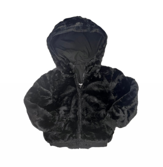 Bomber Husky Nero Double-Face in Pelliccia Nera Da Bambino