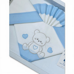 Palla Pallina Set Tre Pezzi Di Lenzuola Ricamate Per Carrozzina 100% Cotone misura 90x120