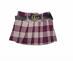 Gonna Quadri in Flanella Da Bambina