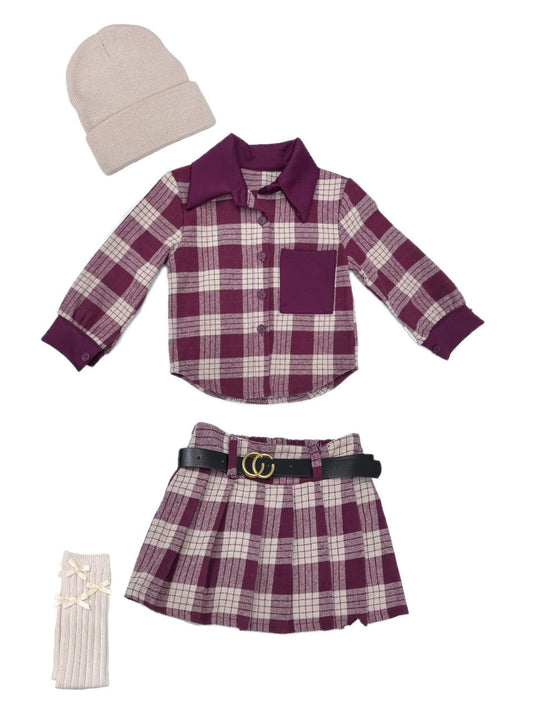 Camicia Quadri in Flanella Da Bambina