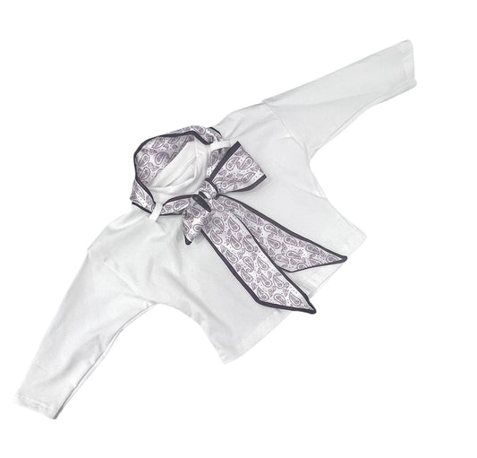 Maglia Foulard in Caldo Cotone Da Neonata