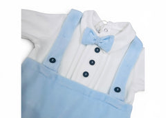 Les Jolies Tutina Ciniglia Con Bretelle e Papillon Da Neonato