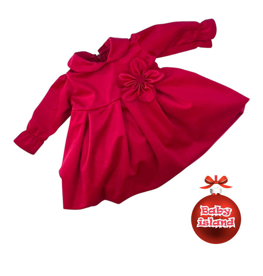 Abitino in Velluto Natalizio Da Neonata