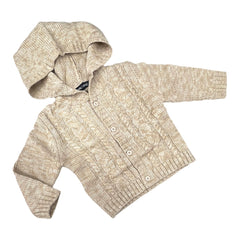 Cardigan Treccia Con Cappuccio Da Neonato Invernale