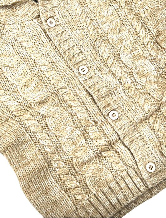 Cardigan Treccia Con Cappuccio Da Neonato Invernale