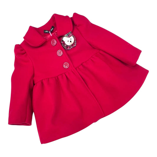 Cappottino Rosso Dafny Da Neonata Con Teddy Tartan