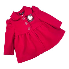 Cappottino Rosso Dafny Da Neonata Con Teddy Tartan