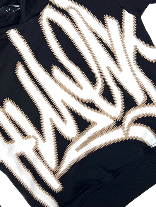 Attuality Brand Felpa Da Neonato Con Cappuccio Nera