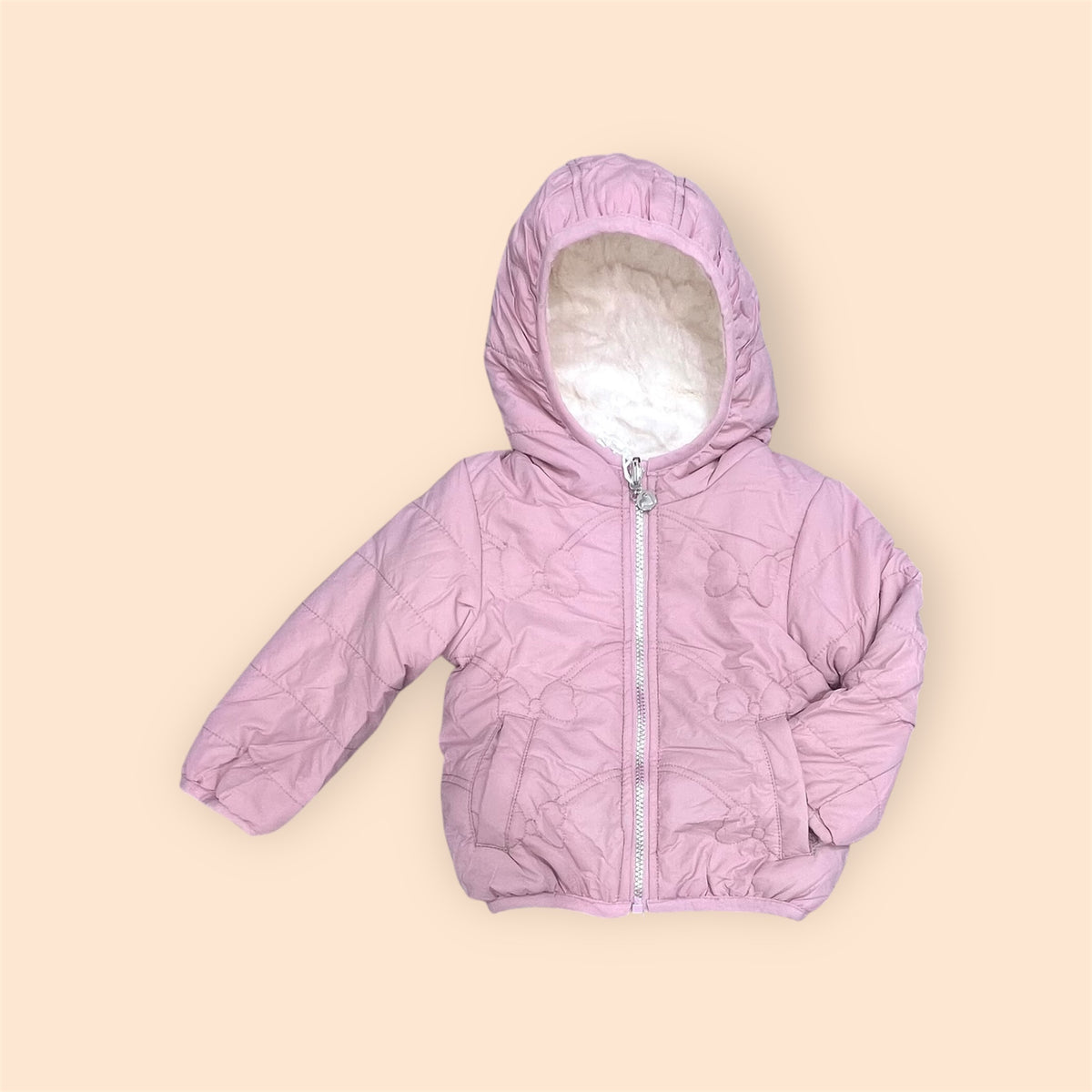 Giubbino Double Face in Pelliccia Da Neonata