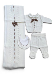 Pappa e Latte Coperta in Lana con Fiocco Da Neonati