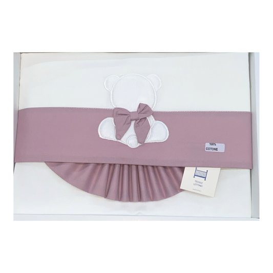 Palla Pallina Lenzuola Carrozzina 100% Cotone Coordinato Tre Pezzi Sopra Sotto Federa mis. 90x120