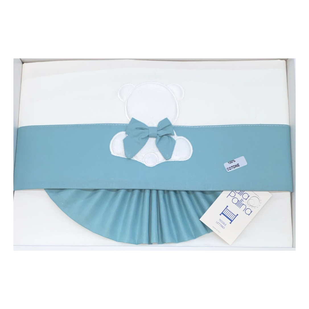 Palla Pallina Lenzuola Carrozzina 100% Cotone Coordinato Tre Pezzi Sopra Sotto Federa mis. 90x120