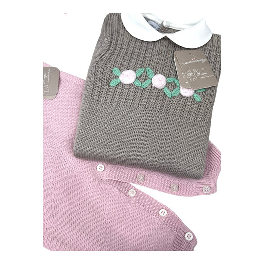 Nazareno Gabrielli Tutina Ricamata Fiori m. Lana Da Corredino