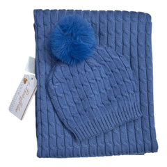 Batuffolini Copertina Culla Smacchinata con Cappello Pompon Primi Giorni