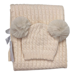 Batuffolini Copertina Culla Smacchinata con Cappello Pompon Primi Giorni