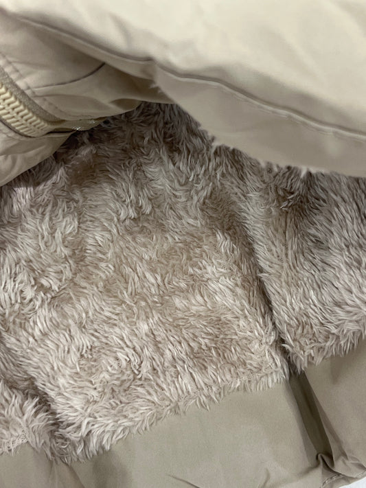 Giubbino Lungo Polar Da Bambina Interno Pelliccia Con Cappuccio Removibile in Pelliccia