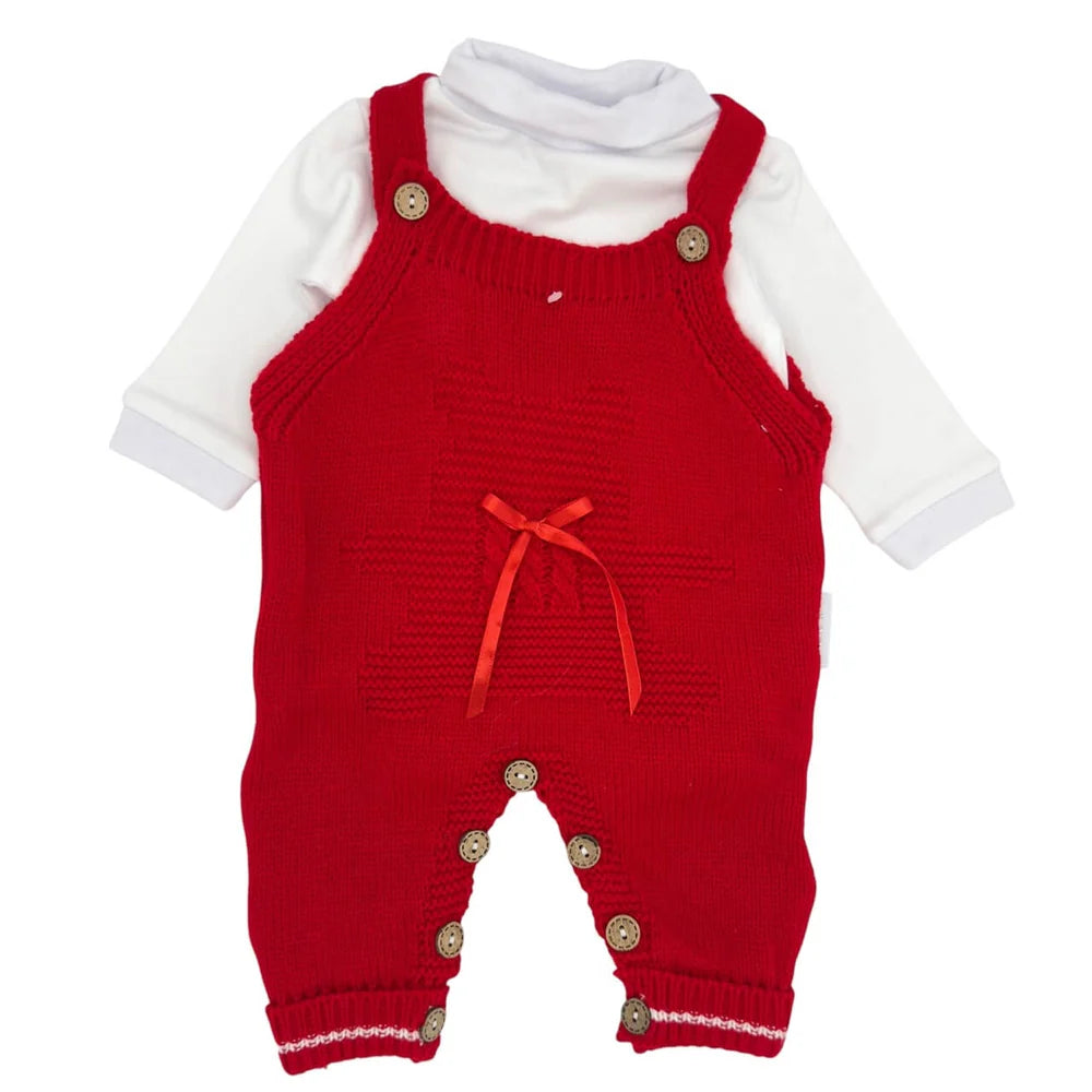 Salopette m. Lana e Body Caldo Cotone Completo Nascita