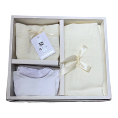 Set 3 Pezzi Salopette Body e Scialle per Neonati