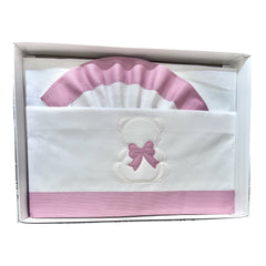 Coordinato Lenzuola Carrozzina Sopra-Sotto-Federa 100% Cotone