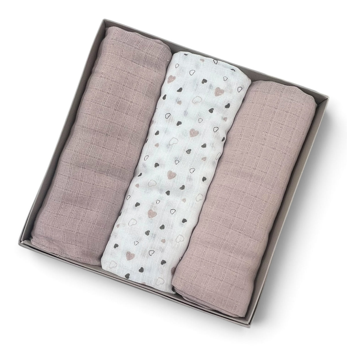 Mussola Set Tre Pezzi 100% Cotone misura 75x80