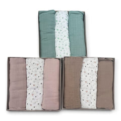 Mussola Set Tre Pezzi 100% Cotone misura 75x80