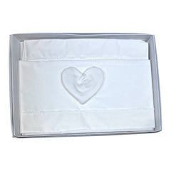 Pappa e Latte Coordinato Lenzuola Con Cuore in Puro Cotone Carrozzina misura 90x120