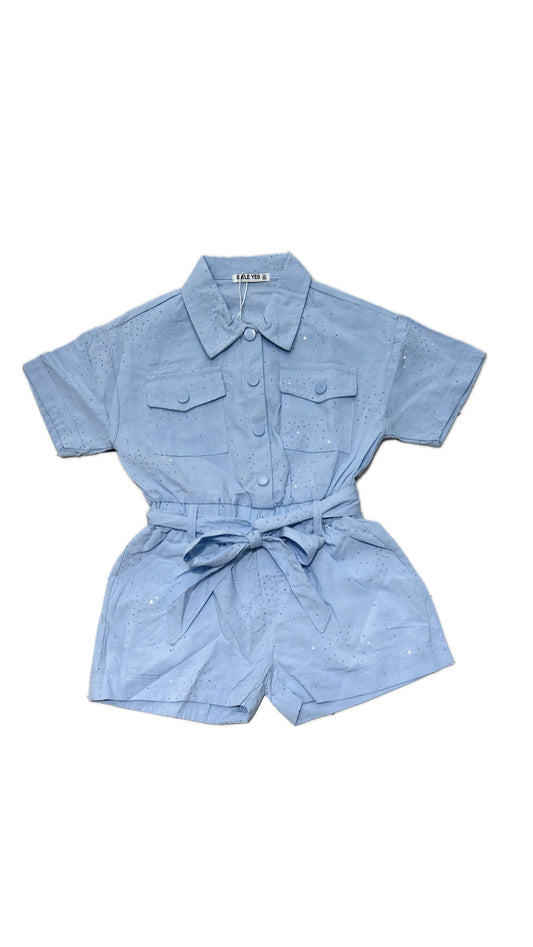 Tutina Bambina Diamond 100% Cotone con Cintura e Tasche