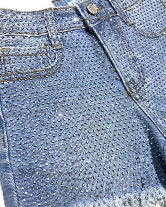 Lollitop Short Jeans Bambina Diamond Sfrangiato