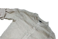 Camicia in Puro Lino Collo Koreana Neonato
