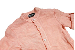 Camicia in Puro Lino Collo Koreana bambino