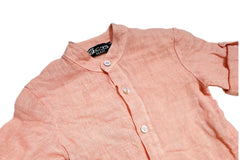 Camicia in Puro Lino Collo Koreana Neonato