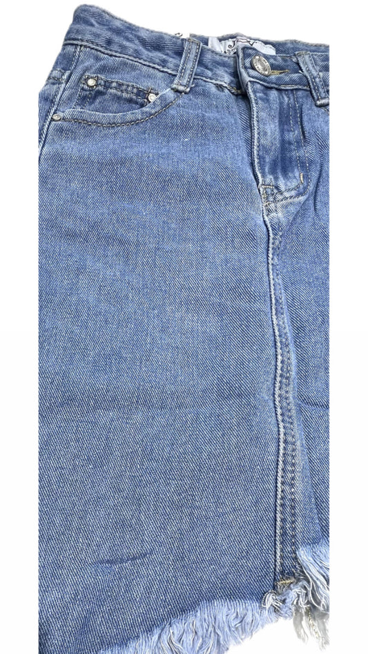 Gonna Jeans Asimmetrica Sfrangiata Bambina