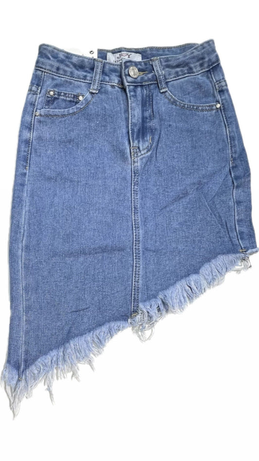 Gonna Jeans Asimmetrica Sfrangiata Bambina