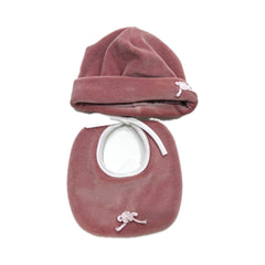 La Margherita Cappellino e Bavetta Completo Due Pezzi in Ciniglia Neonata