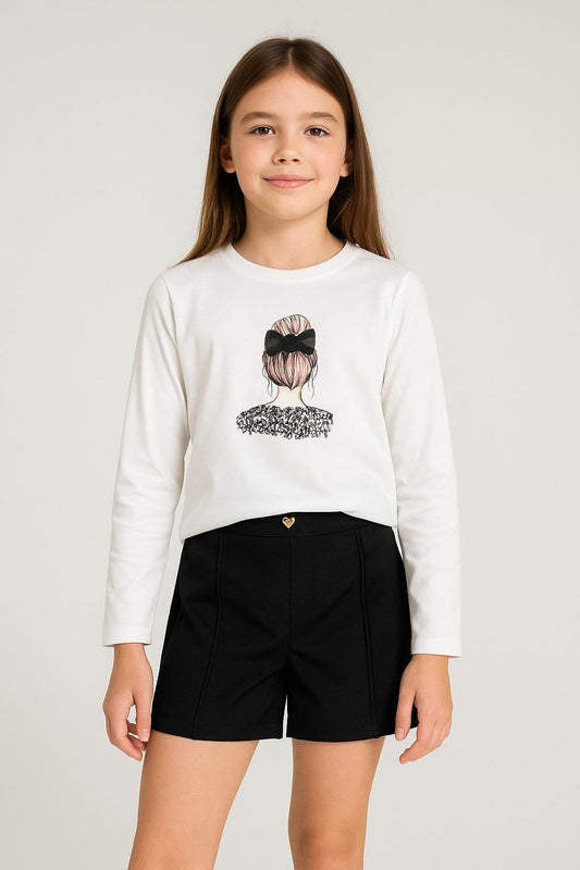 Melany Rose Maglia in Cotone Caldo da Ragazza